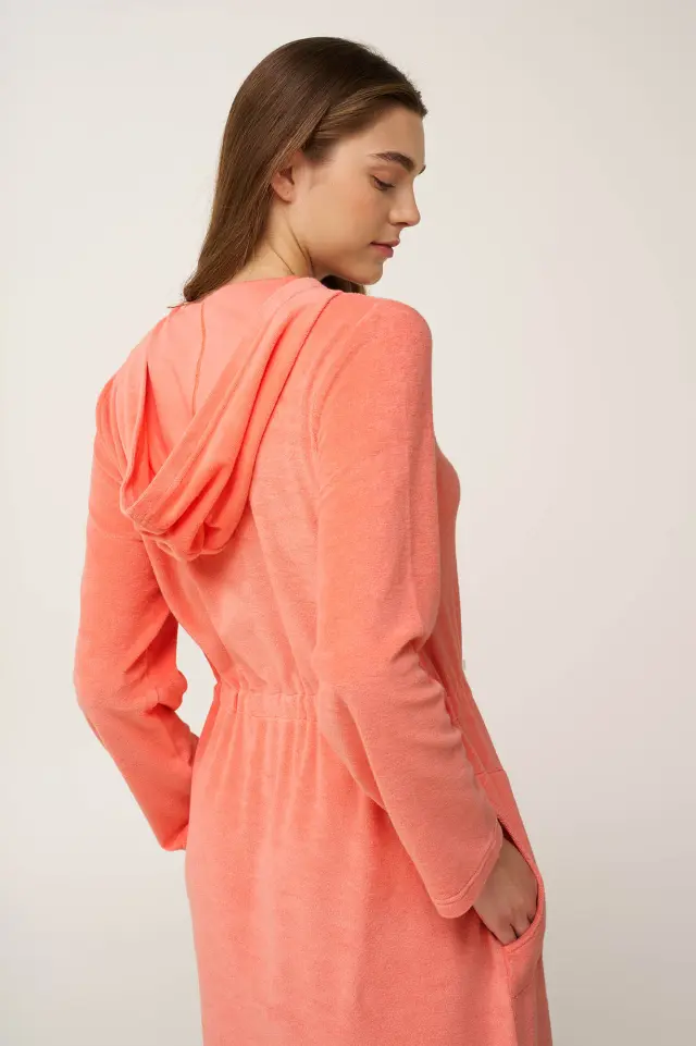 Frottee Ρόμπα Παραλίας με Κουκούλα 24506 PEACH AMBER 2