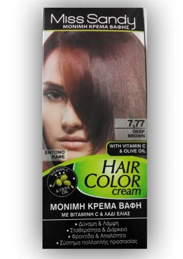 Miss Sandy Hair Color Cream 7/77 Έντονο Καφέ 60ml