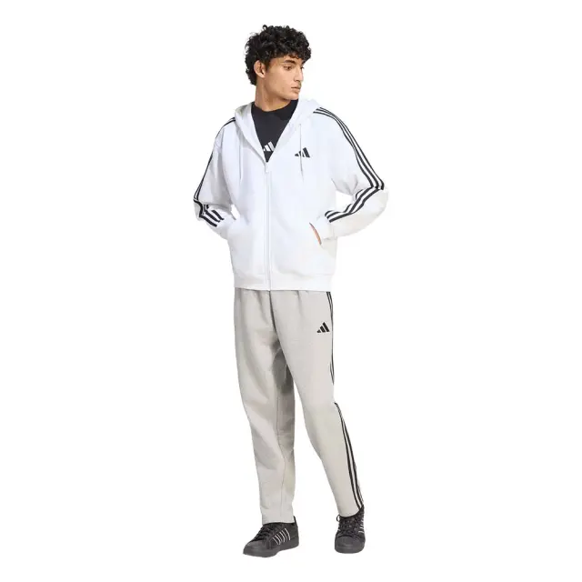 adidas Sportswear Men's 3Stripes Fleece Full-Zip Hoodie Άσπρο KY4146 (adidas Sportswear) 3