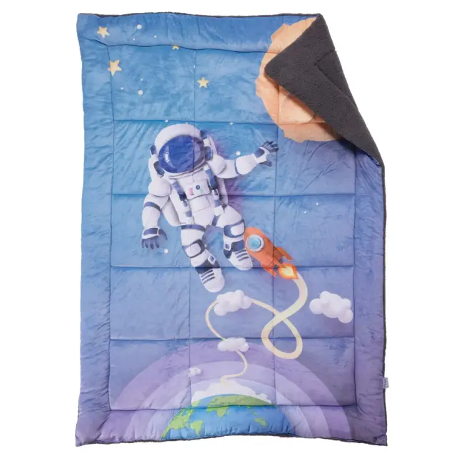 Κουβερτοπάπλωμα 160x220 Μονό 650gsm Kids Das Home 4975 Blue-Grey Fleece-Sherpa 2