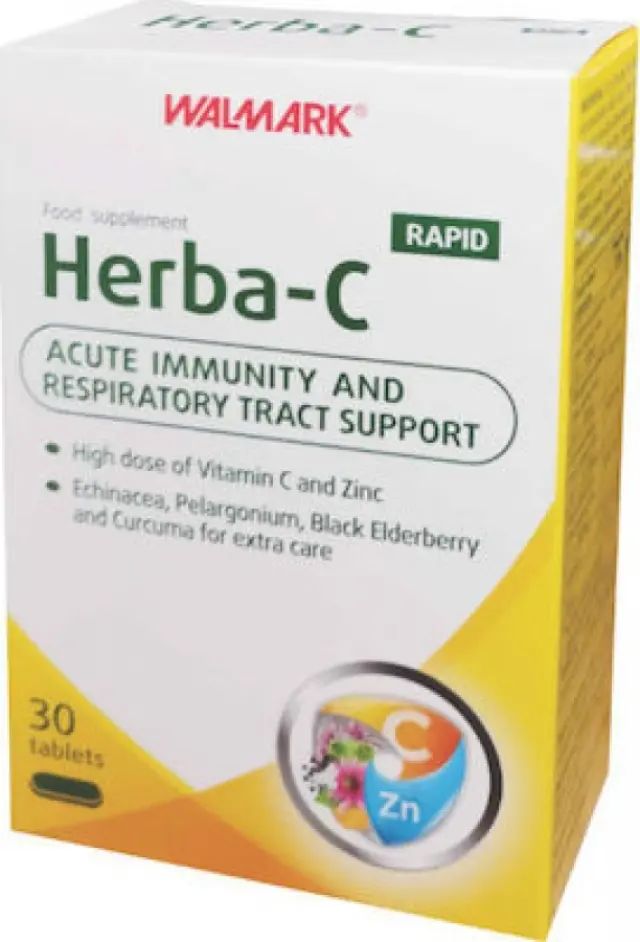 Vivapharm Herba-C Rapid Πολυβιταμινούχο Συμπλήρωμα Διατροφής με Βιταμίνη C & Ψευδάργυρο για Ενίσχυση του Ανοσοποιητικού, 30tabs 2