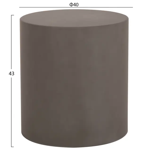 ΤΡΑΠΕΖΙ ΒΟΗΘΗΤΙΚΟ ΣΤΡΟΓΓΥΛΟ FB96592.01 ΓΚΡΙ FIBER CEMENT Φ40x43Υεκ. 2