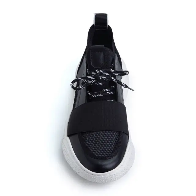 Ανδρικά Δερμάτινα Sneakers Makris X6 Μαύρα Μαύρο - 41 3