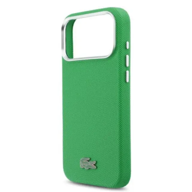 Lacoste για iPhone 17 Pro Max - MagSafe - Μεταλλικές άκρες - Εμβληματικό λογότυπο Petit Pique - Πράσινο Estragon 3