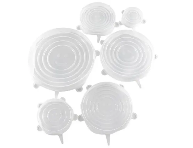 SET 6 καπάκια σιλικόνης Kitchen Tools 22276978 Διαφανή, Διαμέτρου Ø 6,5 cm, Ø 9,5 cm, Ø 11,5 cm, Ø 14,5 cm, Ø 16,5 cm, Ø 20,5 cm 22276978 2