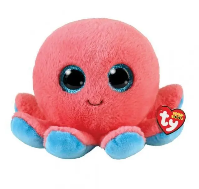 TY Beanie Boos Sheldon Χνουδωτό Χταπόδι Κοραλί (1607-36390)