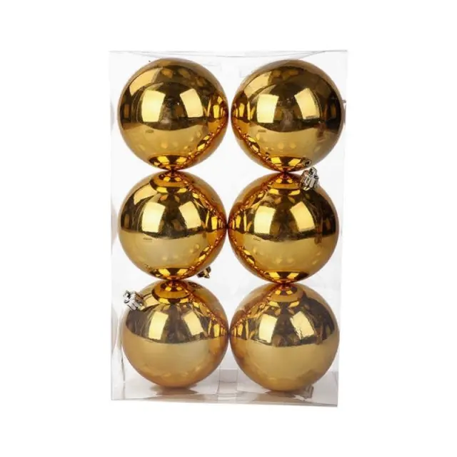 Σετ Χριστουγεννιάτικες μπάλες - 10cm - 6pcs - 326024 - Silver