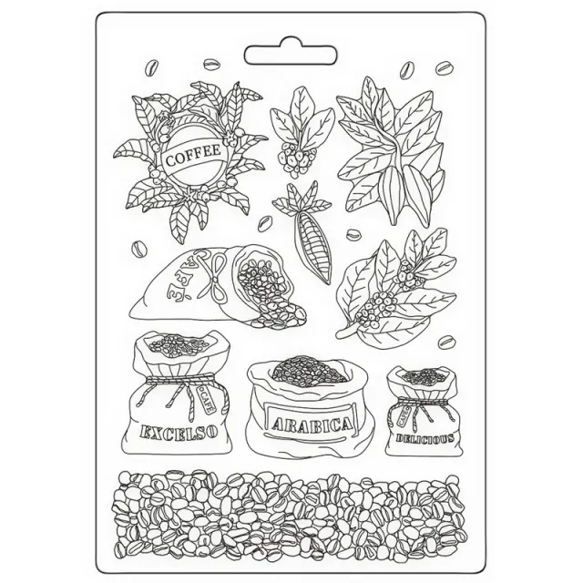 Καλούπι εύκαμπτο A5, 15x21cm, Stamperia, Coffee and Chocolate, Caffe
