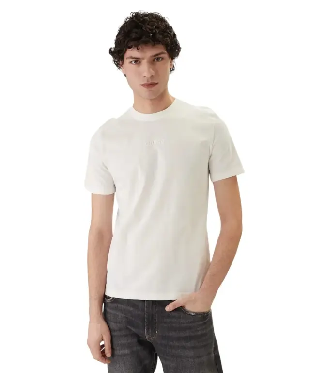 Guess - Ανδρικό T-shirt Short Sleeved Regular Fit Z6GI06K2847-G018 Λευκό - XL