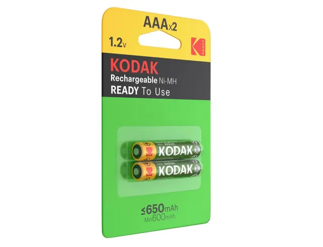 Επαναφορτιζόμενες Μπαταρίες Ni-MH Kodak - ΑΑA - 1.2V - 650mAh - 2 τεμάχια 2