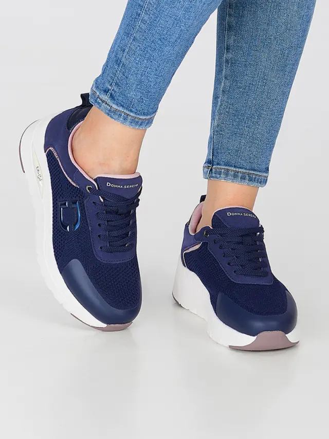 Donna Serena Sneakers Γυναικείο Δέρμα Nubuck/Άλλα Υλικά Μπλέ DSE/145671 NAVY 2