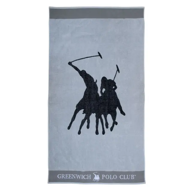 Πετσέτα Θαλάσσης 90x170 Γκρι-Μαύρο 3852 Greenwich Polo Club
