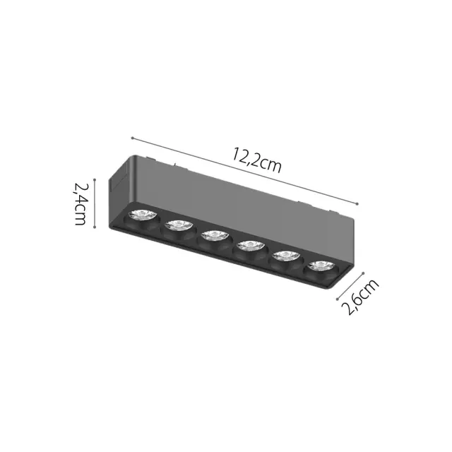 InLight Φωτιστικό LED 6W 3000K για Ultra-Thin μαγνητική ράγα σε λευκή απόχρωση D:12,2cmX2,4cm (T02801-WH) 2