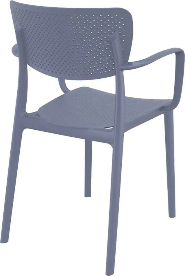 Πολυθρόνα Στοιβαζόμενη LOFT Ανθρακί PP 54x53x82cm 2