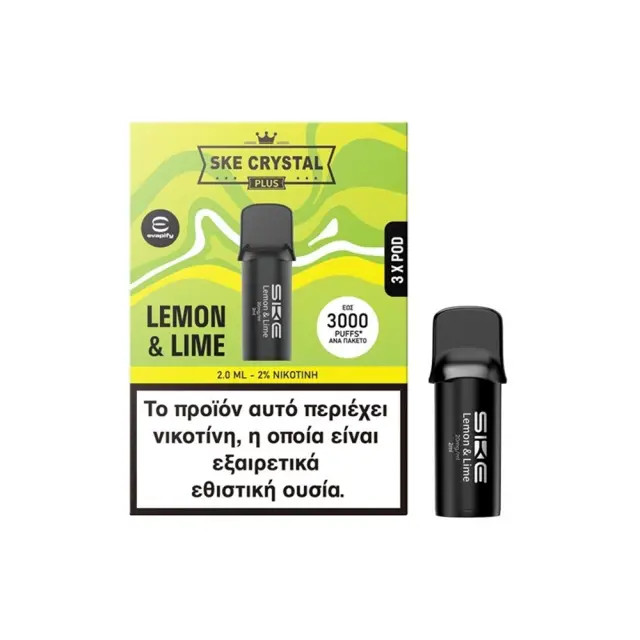 SKE Crystal Plus Pod Lemon Lime 20mg 2ml (3 Pods)