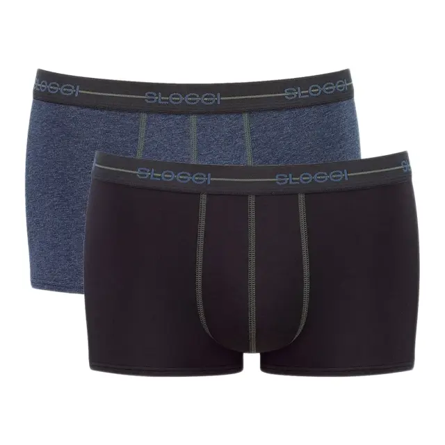 Sloggi Ανδρικό Boxer Start Hipster - Διπλό πακέτο, Χρώμα Μωβ-Μπλε Μελανζέ - L