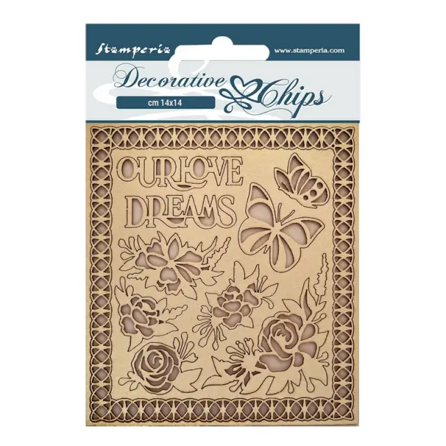 Chipboard Stamperia 14x14cm, Garden of Promises Our love, Dreams