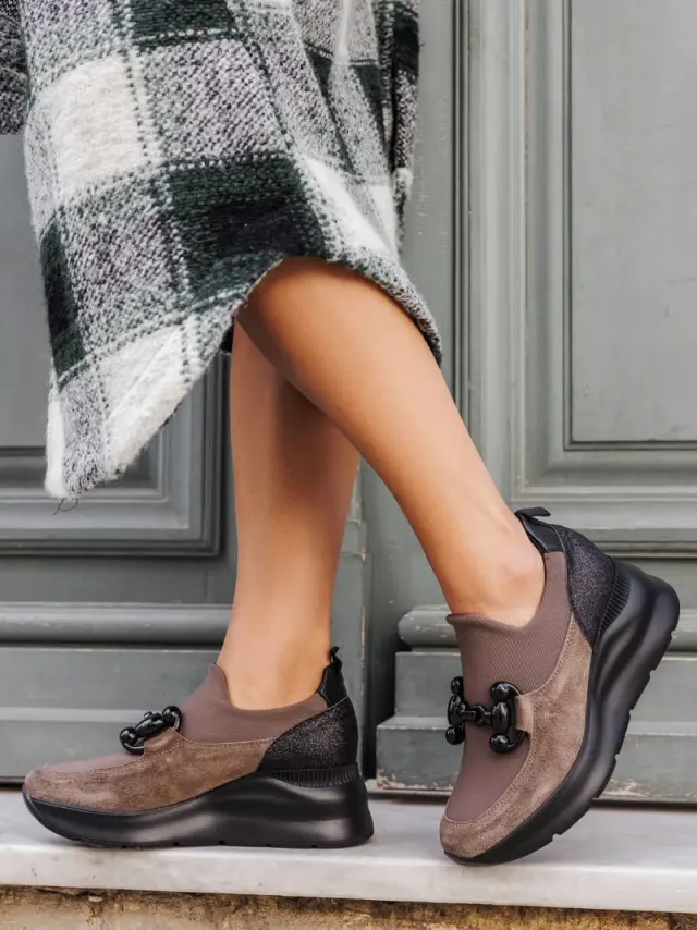 Comart Sneakers Γυναικείο ύφασμα/δέρμα Nubuck Μπεζ ART/4494 TAUPE 2