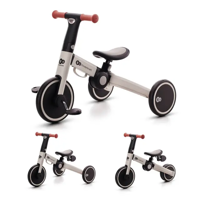 Kinderkraft 4Trike Τρίκυκλο και Ποδήλατο Ισορροπίας 3 σε 1 Grey 12+ Μηνών