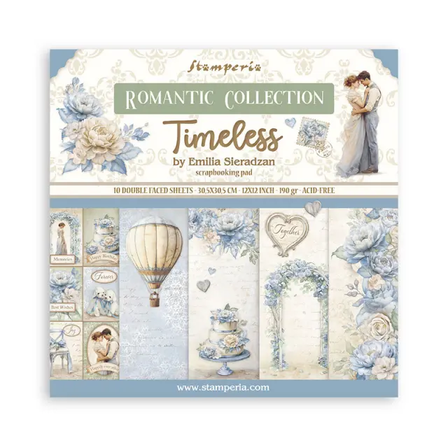 Χαρτιά scrapbooking 10τεμ, 30.5×30.5cm Stamperia, Timeless