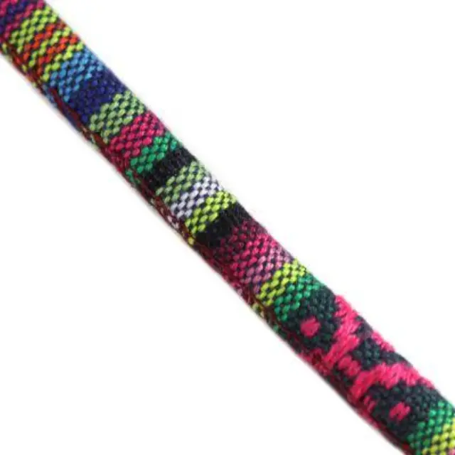 Fabric Cord Ø7mm - Green and Pink ~2.8m