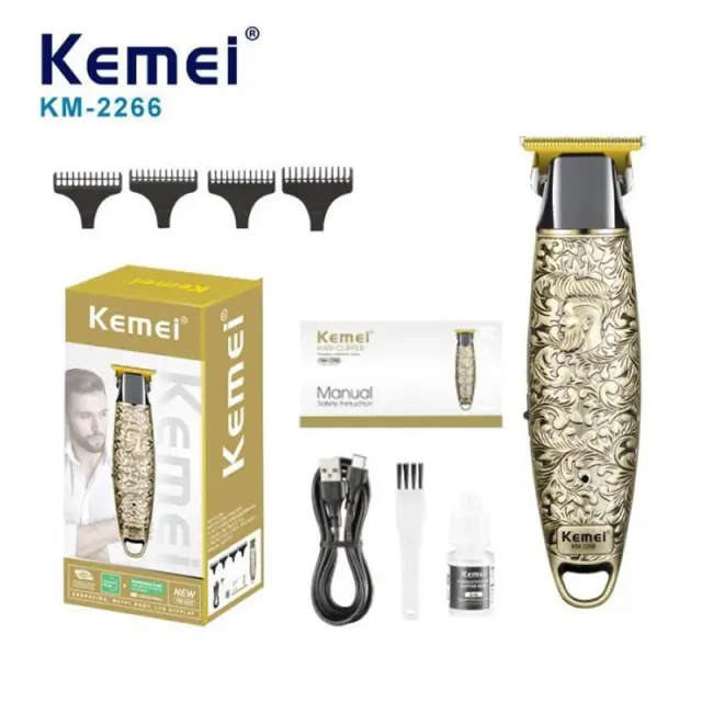 Kemei Επαναφορτιζόμενη Κουρευτική Μηχανή 1200mAh USB KM-2266 - Rechargable Professional Hair Clipper 069227