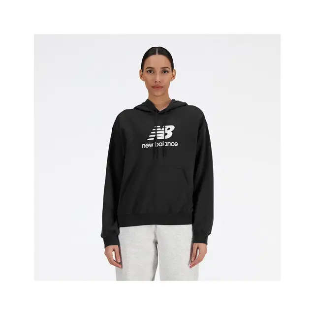 New Balance French Terry Logo Hoodie (WT41504-Black) - Μαύρο
