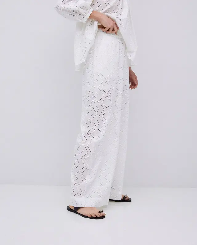 YERSE WIDE LEG TROUSERS (42897-WHITE) - M 3