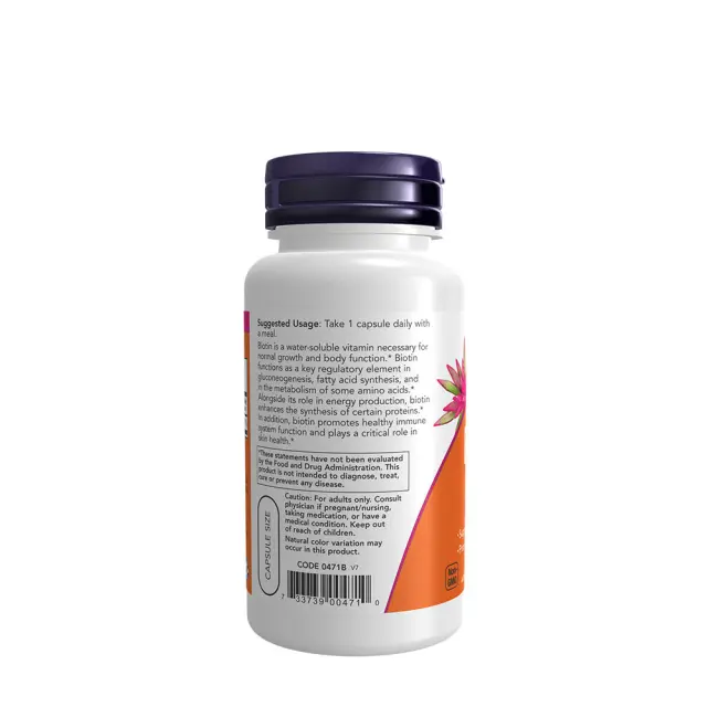 Now Foods Biotin 5,000 mcg 60 Veg Capsules 3