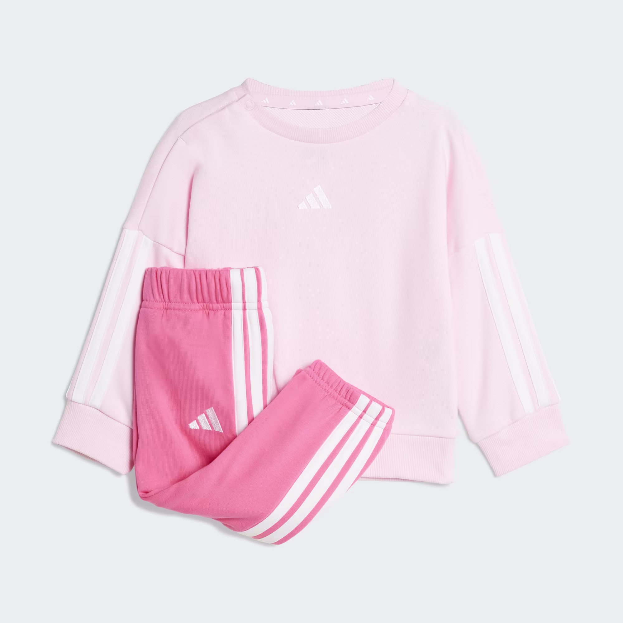 Adidas I 3S FT Jog 240 Kids Sweatpants Set Clear Pink White JV9853 - 36Μ