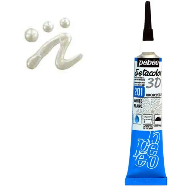 Pebeo Περίγραμμα Υφάσματος Setacolor 3D Perle Effect - 201 White - 20ml