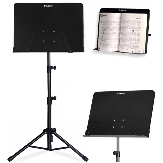 SUPRIMO D3 music stand sheet music holder adjustable foldable black 82-146 cm up to 10 kg 2