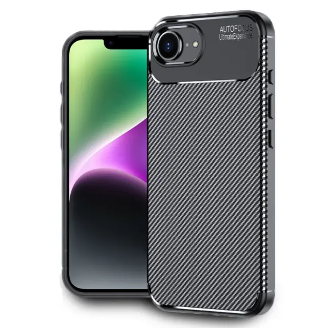 Θήκη Ancus AutoFocus Carbon Fiber για Apple iPhone 16e iPhone 17e Μαύρη