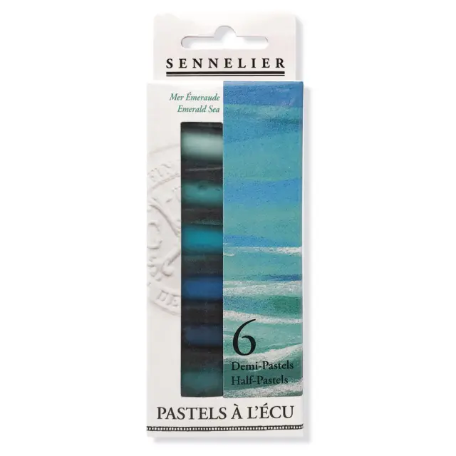 Sennelier Ξηρά Παστέλ Μισά, Σετ 6τεμ Emerald Sea Set