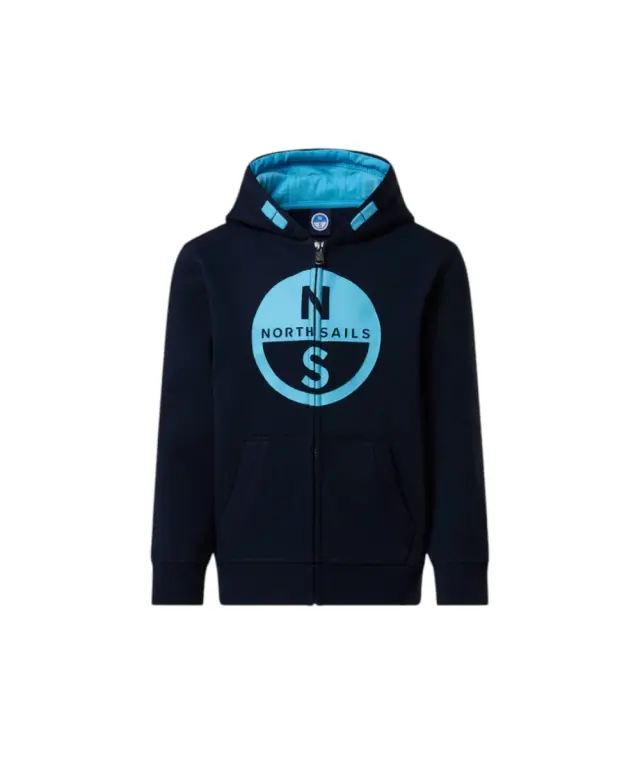 North Sails - Παιδική Ζακέτα Φούτερ με Κουκούλα 792091-000-0802 Μπλε Ναυτικό
