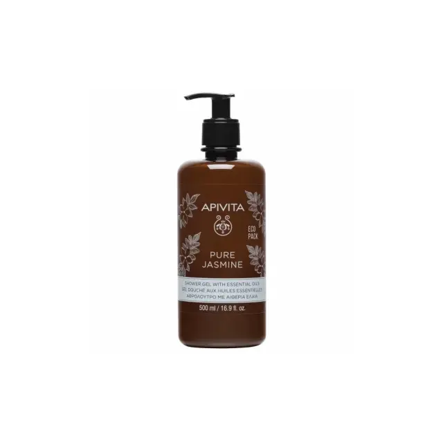 Apivita Pure Jasmine Shower Gel, Aφρόλουτρο με Aιθέρια Έλαια και Άρωμα Γιασεμί 500ml