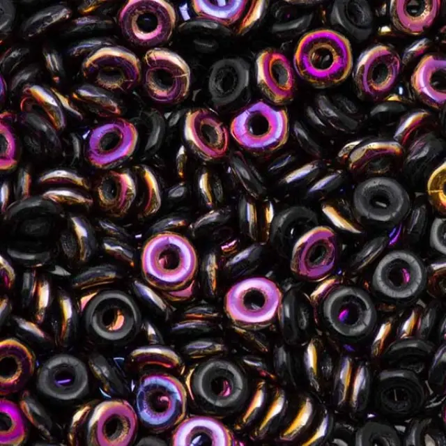 Χάντρα Czech O Beads 3.8mm - Jet Sliperit ~7gr