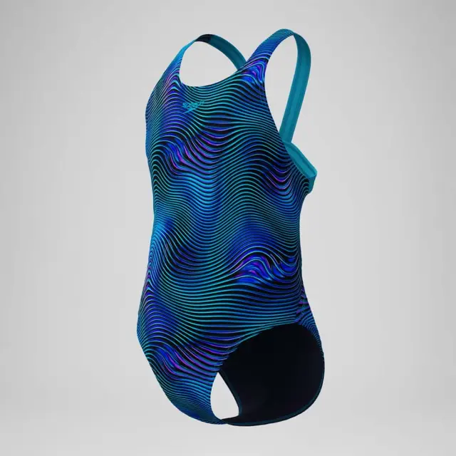 Speedo Girl's Print Leaderback Swimsuit Μπλε 812377002 (Speedo) 2