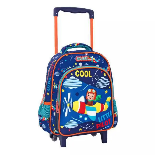 Must Σχολική Τσάντα Τρόλεϊ Nηπίου 2 θήκες Little Pilot (000585004)