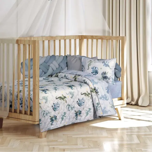 Κουβερλί 120x160 Κούνιας Greenwich Polo Club Essential 8863 Beige-Blue 100% Microfiber