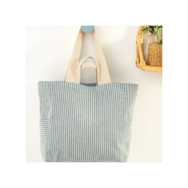 Τσάντα Θαλάσσης 35x35x15 Palamaiki Bag Blue 70% Βαμβάκι-30% Πολυέστερ