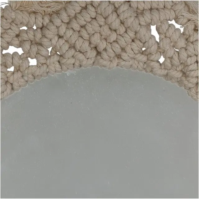 Καθρέπτης Μακραμέ Φυσικό Βαμβακερό 35x2x35cm 2