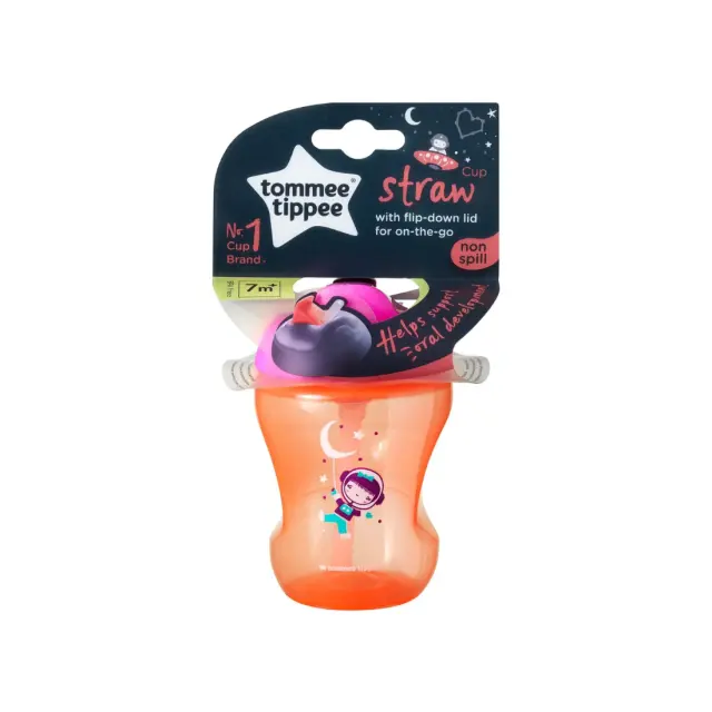 Ποτήρι Με Καλαμάκι Tommee Tippee Κορίτσι 7m+ 230ml 2