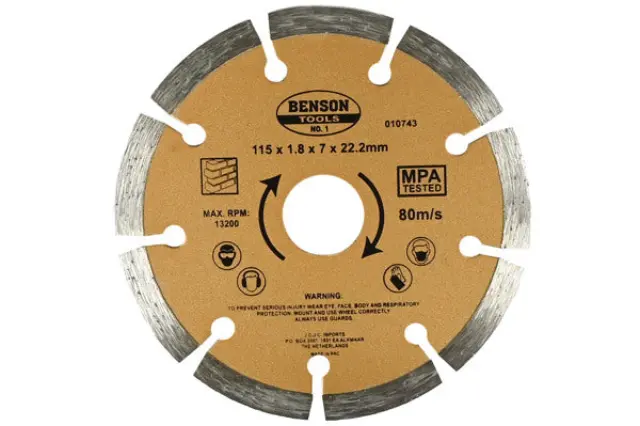 Diamond disc 115 mm toothed