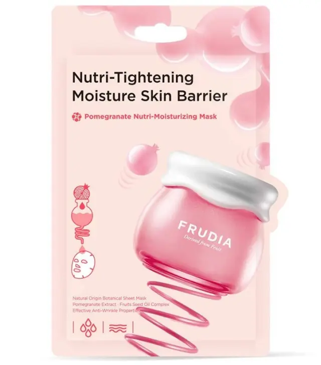FRUDIA Pomegranate Nutri-Moisturizing Sheet Mask Υφασμάτινη Μάσκα Προσώπου με Εκχύλισμα Ροδιού για Ενυδάτωση & Αντιγήρανση, 20ml