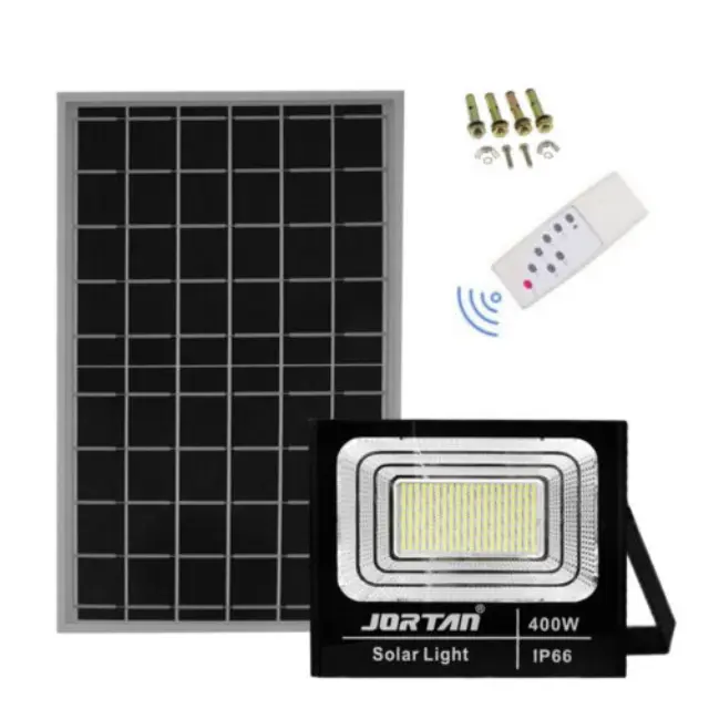 Jortan Στεγανός Ηλιακός Προβολέας LED 400W Ψυχρό Λευκό με Τηλεχειριστήριο IP66 JT-BJ400W-TZ