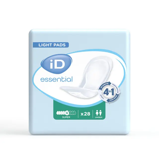 iD Essential Light Pads Super – Ανατομικά Επιθέματα Ακράτειας για Γυναίκες (28 τεμ.)