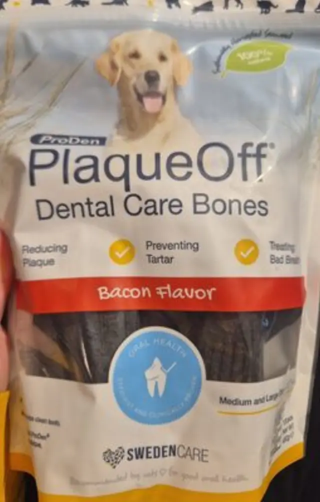 Plaque Off Dental Care Bones Για Μεγαλόσωμους & Μεσαίου μεγέθους Σκύλους Με Bacon 13 τμχ 482gr Μονόχρωμο