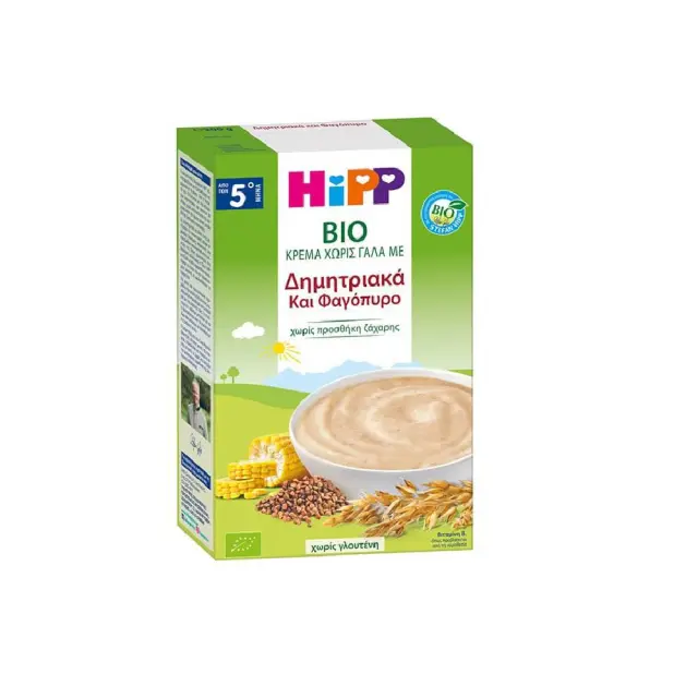 Hipp | Bio Βρεφική Κρέμα Χωρίς Γάλα με Δημητριακά & Φαγόπυρο από 5m+ | 200g