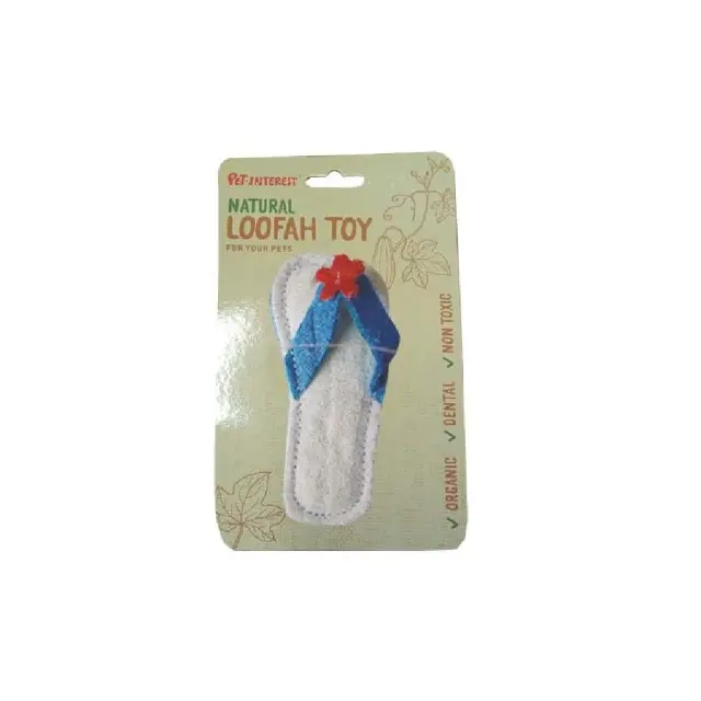 Pet Interest Dog & Roddent Toy Flip Flop Οδοντικό Παιχνίδι Από Φυτό Loofah 14cm